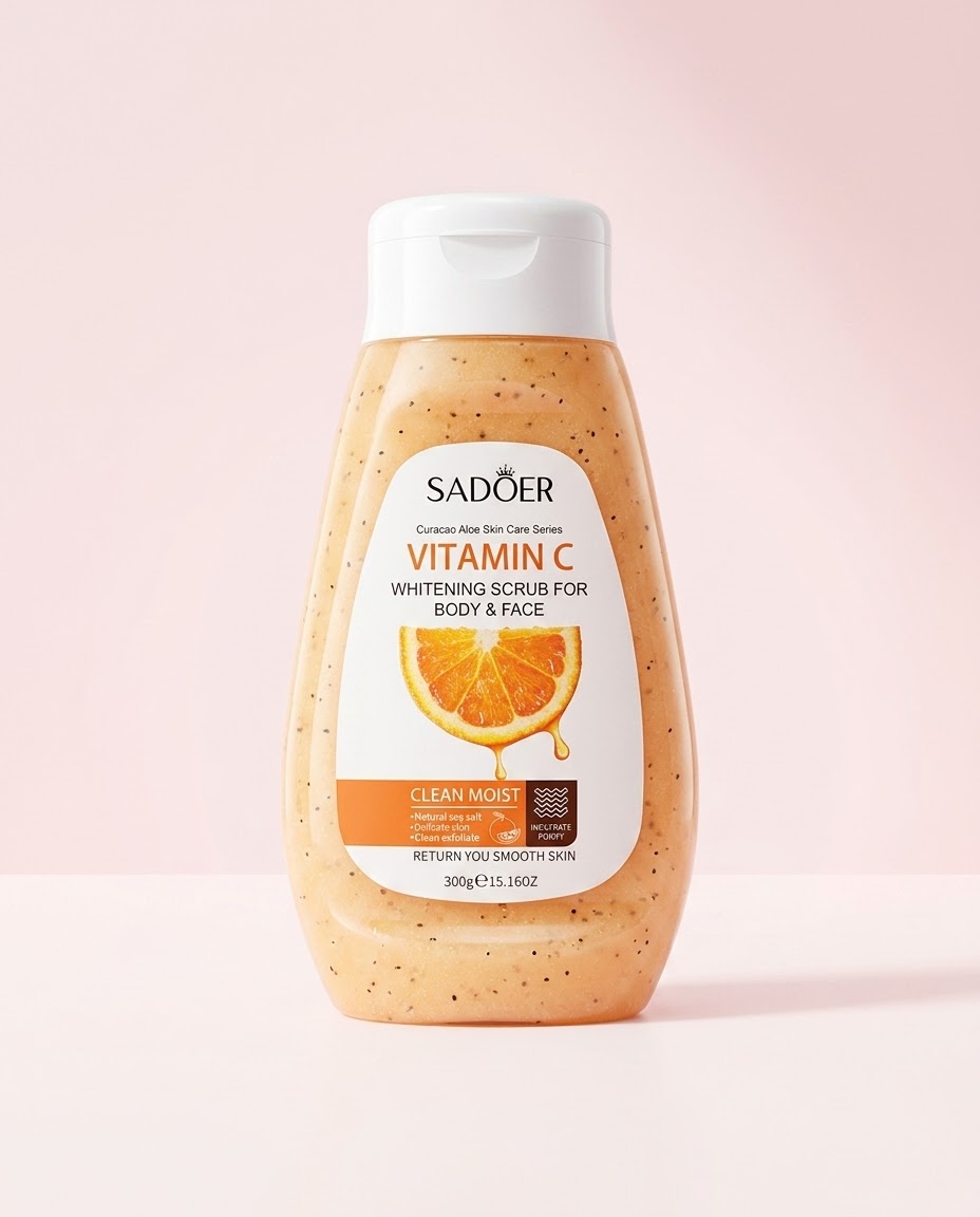 ژل اسکراب صورت و بدن سادور مدل VITAMIN C حجم۳۰۰ گرم